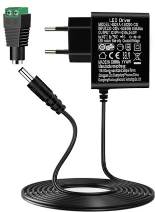 12V Netzteil 2A, AC Adapter AC220V zu DC12V 500mA 1000mA 1500mA 2000mA Leistungstreiber, 12 Volt AC-DC Adapter 5,5mm mit 8 DC Steckeradaptern Wechselrichter Ladegerät Transformator