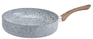 Oliver Voltz Siena, Aluminium Tiefer Pfanne mit Marmor-Keramik-Beschichtung, PFOA-frei, für alle Herdarten Geeignet, Spülmaschinenfest (24cm)