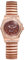 JewelryWe Damenuhr Elastische Achteckige Uhr: Glitzer Zirkonia Diamant Analog Quarz Armbanduhr Damen Rosegold Edelstahl Stretch-Armband Braun Zifferblatt Uhr mit Zugarmband & Achteckig Gehäuse