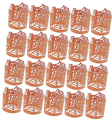 ULDIGI 50stücke Kerzenlampenhüllen Halloween-Spinnennetz-papierhüllen Für Stimmungsvolle Partys Und Dekorationen Für Teelichter Und Besondere Anlässe