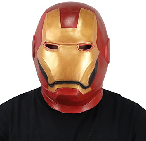MOHDHAF - Halloween Party Hero Cosplay Mask Iron Man Cosplay Mask Horror Headwear for Halloween Carnival Costume Party Props