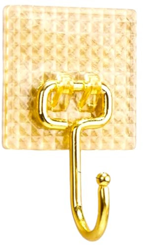 Ganchos Adhesivos Para Pared, 4 UNIDADES, Enganches Pared Potentes Transparentes, Impermeables, para Abrigos, Bufandas, Toallas, Bolsos, Llaves en Oficina, Cocina, Baño (ORO)