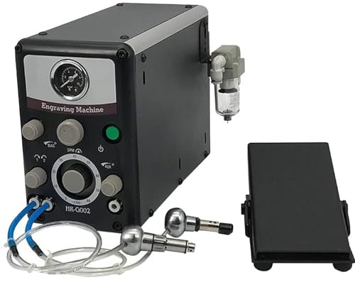 QXIUDDYS Double Head Pneumatic Jewelry Engraver Machine,400-8000 Strokes Per Minute,0-45PSI Electric Multi-Function Engraving Jewelry Tool for Jewelry Crafts