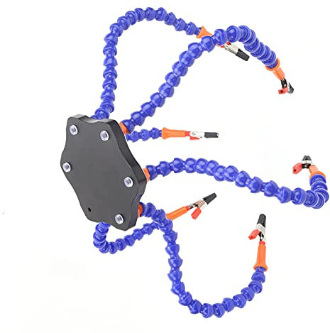 OQRSQOGV for Hardware Flexible Arm Workbench 6‑Arm Clamp Aluminum Alloy Welding Table Assembly Soldering Holder Metal Tools