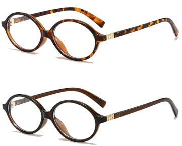 YAMEIZE Kleine Ovale Blaulicht Brille Damen - Herren Retro Blaufilter Brille Gaming Computer Brille