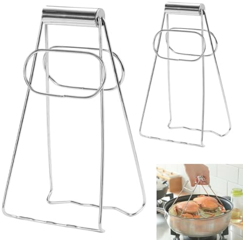 2 Pezzi Pinza Anti-Calore per Piastre, Pinze per Piatti Antiscivolo | Clip per Ciotola Calda in Acciaio Inossidabile,Pinza per Friggitrice ad Aria,Teglie,per Cucine e Sale da Pranzo di Casa
