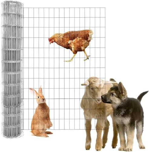 JIAOCKJIAO Malla Metálica de 10cm, Malla de Alambre para Cercas de Gallinero, Rollo Malla Metálica Fina de Alambre Soldado de Acero Inoxidable, Metálica Fina para Cercas de Gallinero(1mx1m(39inx3.2ft)