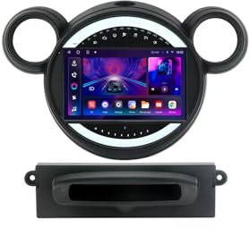 Android 13 2 DIN Radio 9 Pollice Schermo touch per auto per BMW Mini Cooper Landgenoot R56 R60 2011-2013 con Telecamera Posteriore/Wireless Carplay/BT/FM/navigazione GPS Controllo al volante(1+32G)