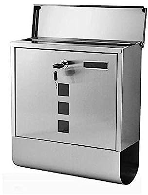 Mailbox Post Box 304 Stainless Steel Mailbox Double Sided Brushed Letter Box with Visible Window Drop Box Weight 3kg Parcel Box