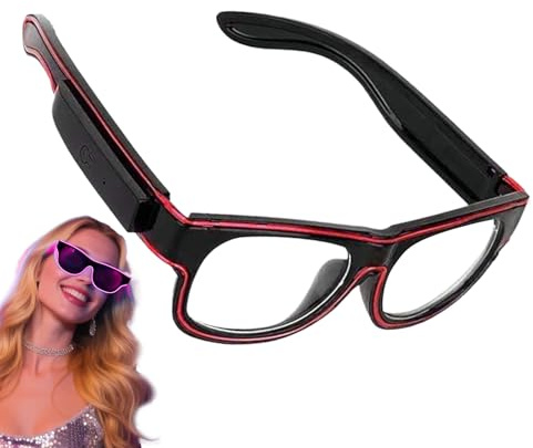 Ahuuen Leuchtbrille – LED-Sonnenbrille – leuchtende Brillen-Requisiten für Kinder und Erwachsene, Tanz, Festival, Cosplay, Kostüm, Hochzeit, Geburtstag, Pool-Dekorationen