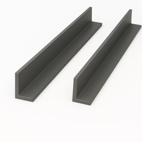 2 x Anthracite Grey 1 Metre UPVC Plastic Rigid Angle 70 x 30mm Corner Cover Trim 90 Degree