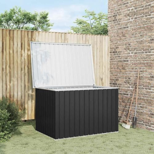 Brokky Gartenbox wasserdicht Metall Auflagenbox Gartentruhe Outdoor Kissenbox wetterfest Aufbewahrungsbox Werkzeugkasten für Garten Balkon-Anthrazit-149 x 99 x 93 cm