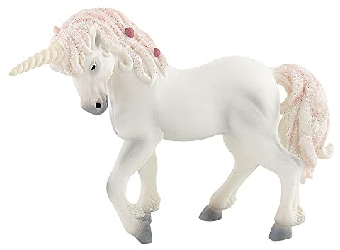 Bullyland 75519 - Spielfigur Weißes Einhorn mit Glitzer, ca. 13,3 cm, detailgetreu, PVC-frei, ideal als kleines Geschenk für Kinder ab 3 Jahren
