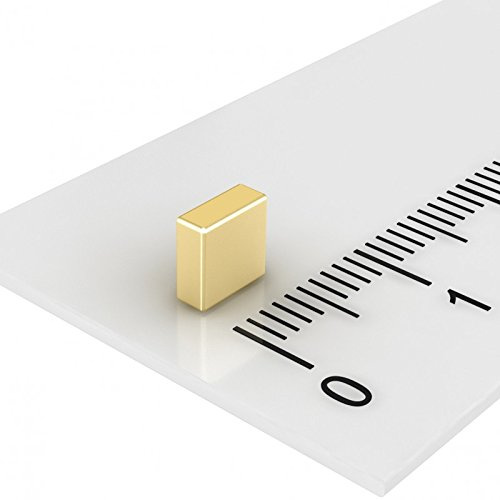 20 x Neodym Quadermagnet 5 x 5 x 2 mm, Grade N45, vergoldet, für den Bereich Feinmechanik
