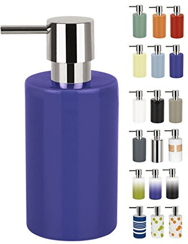 Spirella Seifenspender Tube | mit Pumpe | Flüssigseifen-Spender | Porzellan | 300ml | Langliebig und Robust | Blau, Unique