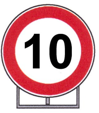 Signal routière Panneau Chantier vitesse 10 km. D 60