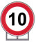 Signal routière Panneau Chantier vitesse 10 km. D 60