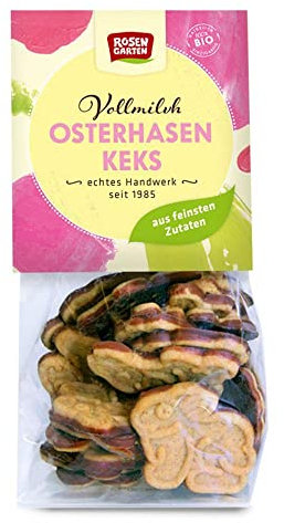 Rosengarten, Dinkel Osterhasen-Keks in Vollmilchschoko, 150g