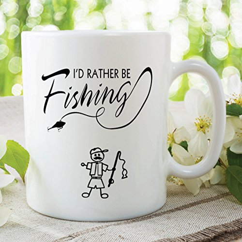 Humour Funny Novelty Mug I'd Rather Be Fishing Coffee Cup Work Gift WSDMUG278