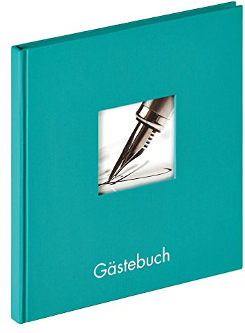walther design Gästebuch petrolgrün 23 x 25 cm mit Cover-Ausstanzung und Prägung, Fun GB-205-K
