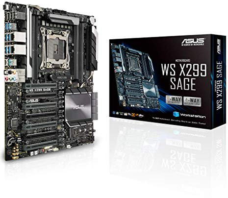 ASUS WS X299 SAGE Workstation Mainboard (CEB, Intel X Serie, LGA 2066, 8x DDR4 2933 MHz, PCIe 3.0, SATA, U.2, M.2, NVME, SATA, Dual LAN)