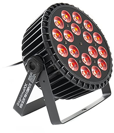LightmaXX VEGA Silent PAR II LED Scheinwerfer 18x10W RGBWA, Schwarz, DMX-steuerbar, 9 DMX-Kanäle, Leiser Betrieb, Bühnenbeleuchtung
