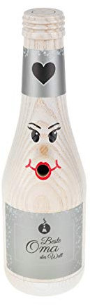 Colours-Manufaktur Räucherflasche - Räuchermännchen Räuchergefäß Bier Sekt Glas 0,2 - Beste Oma, weiß