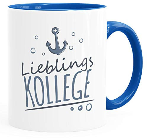 Moonworks® Kaffee-Tasse Schriftzug Lieblings - Kollege/Nachbar mit Ankermotiv Geschenk Lieblingsperson royal unisize