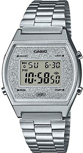 CASIO Unisex Digital Quarz Uhr mit Edelstahl Armband B640WDG-7EF, silber