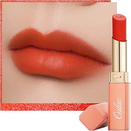 Oulac Orange Lippenstift und Blush, Matt Hochpigmentierter Geschmeidige, Multi-Use Blush Stick, Hydratisierte, Langanhaltend Lip Cream,für Wangen und Lippen,Vegane Tierversuchsfreie, 3.6g(Y10)