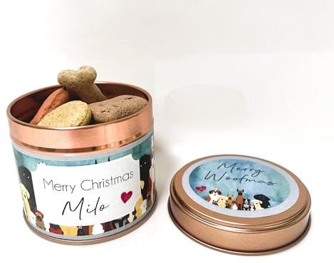 Dog/Pet Christmas Gift Biscuit Tin - Personalised