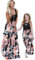 OMZIN Schönes Mutter Tochter Kleider Matching Outfits Familien Kleidung Spitzen Prinzessin Kleid Mutter und Tochter Kleider Schwarze Blumen M