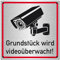 Schilderio Panneau d'avertissement en aluminium composite avec trous de perçage et kit de montage - Grundstück wird videoüberwacht 20 x 20 cm