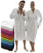 LEBENGOOD Peignoir unisexe pour femme et homme 100% coton éponge américain 400 g avec ceinture, poches, douche, peignoir doux, serviette (Blanco L)
