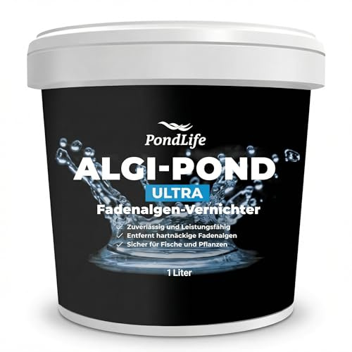 PondLife ALGI-POND ULTRA Fadenalgenvernichter für Teich, phosphatfrei, gegen Fadenalgen im Gartenteich, 1 Liter, bei korrekter Dosierung fisch- & pflanzenverträglich, BAuA N-91255