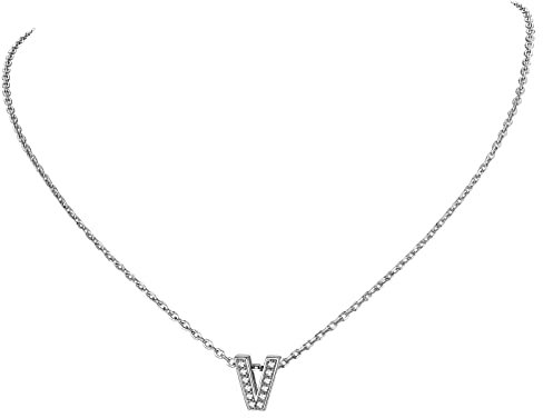 Supcare BFF Kette Halskette S925 Sterling Silber Kette Necklace Damen Buchstaben Initial V Alphabet Anhänger mit CZ Buchstabenkette Kettenanhänger Statement Kette Modeschmuck für Valentinstag