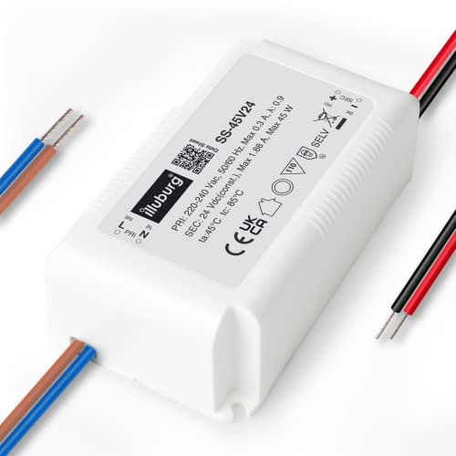 illuburg LED Trafo 24V 45W Flackerfrei für LED Strip Lampe LED Netzteil Treiber Transformator Driver Power Supply