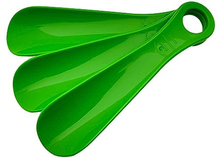 TelMo 3er Schuhlöffel Set | Grün | Schuhanzieher aus Kunststoff, ca.18cm, aus Deutschland