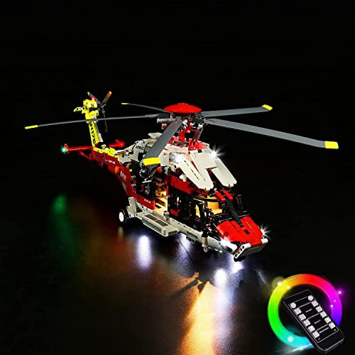 Led Licht Set Kompatibel mit Lego Airbus H175 Rettungshubschrauber, Fernbedienung Dekorationsbeleuchtungsset für 42145 Technic Airbus H175 Rettungshubschrauber Kreative Spielzeuglichter (Kein Modell)