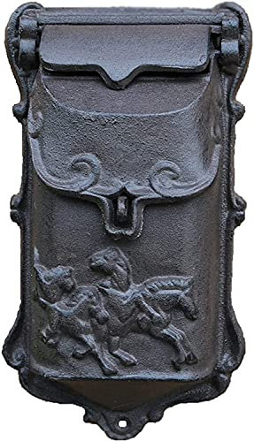 Cassetta Postale Da Esterno Cassetta Della Posta In Ferro Battuto Resistente Alle Intemperie, Design Con Motivo In Rilievo Cassetta Postale For Montaggio A Parete Con Serratura, Facile Da Installare,