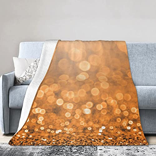 Orange Kuscheldecke Flauschig Decke 220x240cm, Pailletten Fleecedecke Weich Sofadecke Warm Bettdecke Decken Wohndecke Tagesdecke Sofaüberwurf Schlafdecke Couchdecke Bettüberwurf
