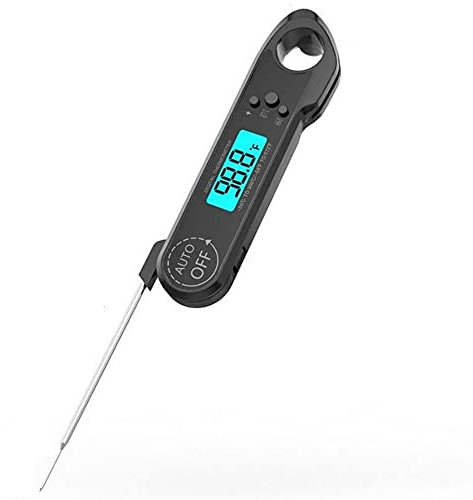 CAFFIA Termómetro de comida de carne para la parrilla y la cocción, lea instantánea de la sonda del termómetro de la cocina digital para la parrilla del aceite de fumador.