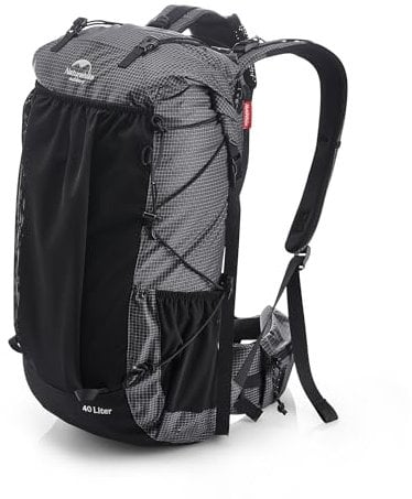 Naturehike Rock 40+5L Interner Rahmen Wanderrucksack für Outdoor Camping Reisen Backpacking Rucksack (Schwarz 40+5L)