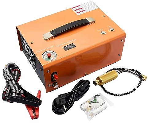 QUTBAG Bulit-in PCP Air Compressor, 4500 PSI 300 BAR 30 MPA Pressure Pointer Auto-Stop PCP Air Rifle Compressor, High-Pressure Electric Air Compressor Pump for Airgun Paintball Fighting Diving