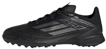 adidas Unisex F50 League Football Boots Turf, Core Black/Iron Metallic/Gold, 13.5 UK