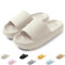 QJJQ Ciabatte Donna Uomo Comode Slide Ciabatte Nuvole Ultra Morbide Casa Pantofole Sandalo Estive Antiscivolo Ciabatte da Mare Spiaggia Piscina, Beige, 36-37 EU