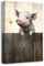 CXHOSTENT Schweine Leinwandbilder lustiges Schwein mit Sonnenblumenbildern rustikale Bauernhoftier Kunstdrucke für Bauernhaus Dekoration gerahmt (C, 60.00 x 90.00 cms)