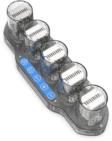 Mjaie Unico RGB Pseudo-Glow Tube Clock LED acrilico Desktop Display Ornamento Lampada da tavolo per regali personalizzati Decorazione da scrivania alla moda