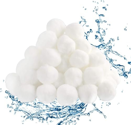 EHOTER Balle Filtrante Piscine Réutilisable Boule Coton Filtre pour Le Nettoyage De Piscines Accessoires De Pompe Lavables Convient à Divers Systèmes De Filtration (700g)