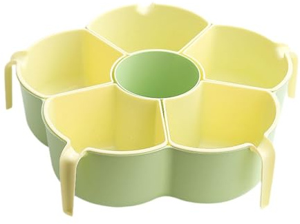 Qianly Rotating Snack Tray, Divided Serving Dish, Vegetable Platter for Outdoor Gatherings, Green